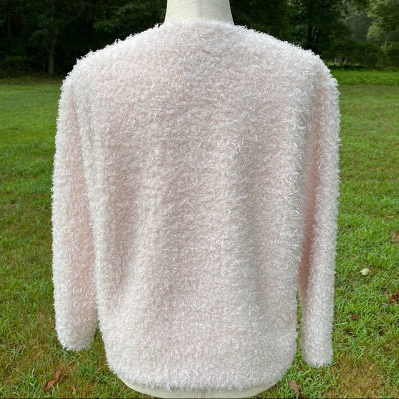 H&M BARBIECORE JACKET COAT PINK TEDDY FAUX FUR FUZZY FUN FASHION MOB WIFE Sz 10 - Picture 5 of 7